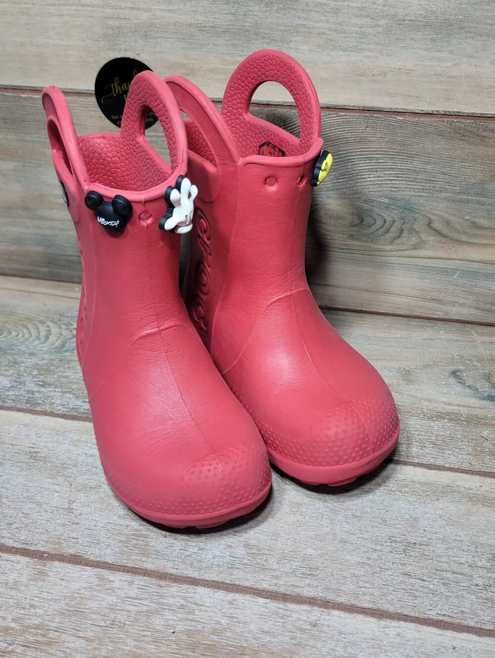 Crocs Waterproof Red Pull On Rain Boots Kids Size C 10